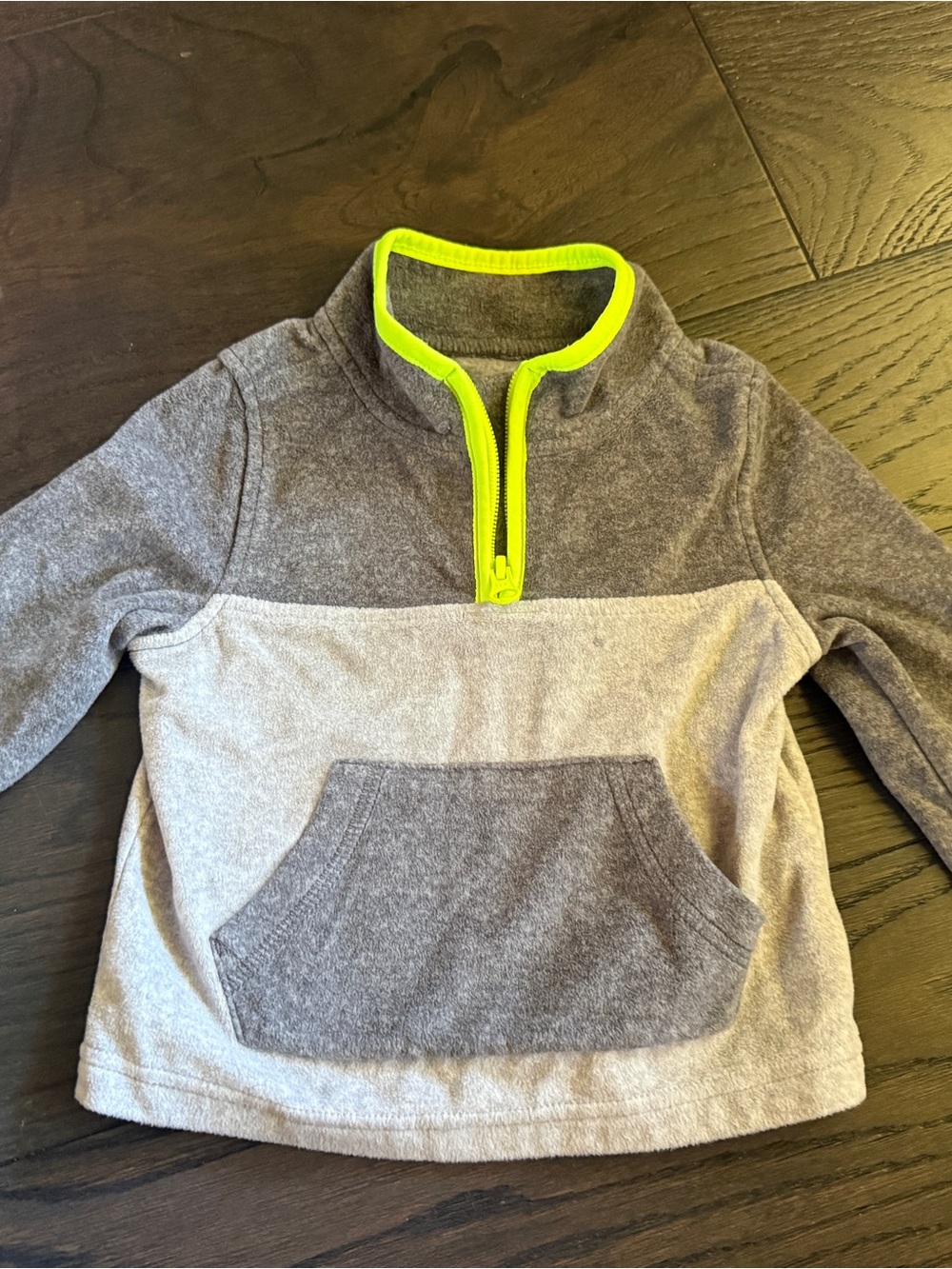Oshkosh Kids Two-Tone Gray Pullover with Neon Trim